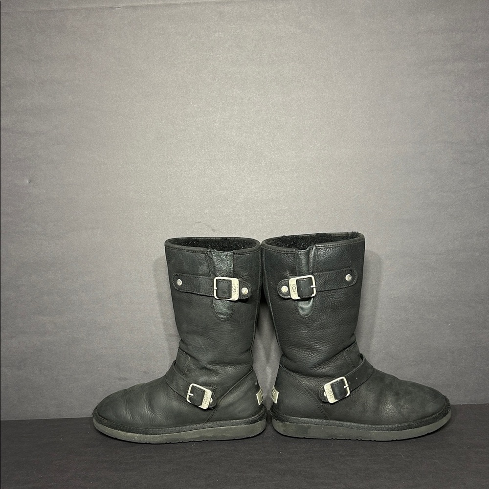 UGG Black Shearling Boots with two buckles